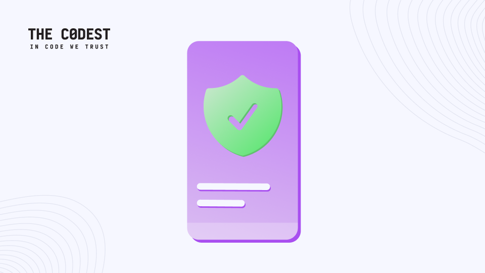 Mobile-Banking-Sicherheits-Illustration mit Smartphone und Schutzschild-Symbol.