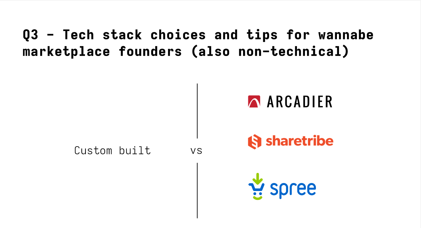 Marketplace development - tech stack